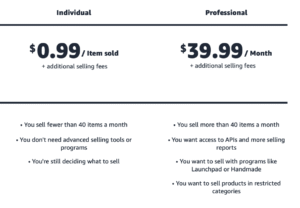 Amazon Individual vs Professional Seller Plan Features