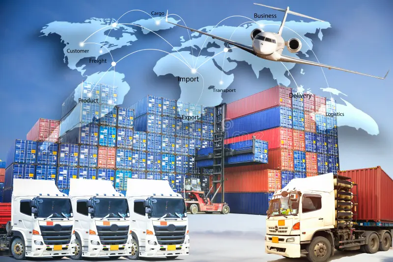logistics concept map global business connection technology int interface partner 83634710